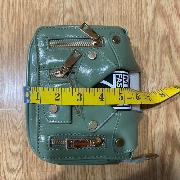 MDD Fashion 79 The Fiona Faux Leather Jacket Handbag Green Gold - Picture 14 of 15